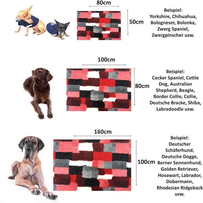 Килимок для собак Elropet: преміум vetbed 30 мм, різні розміри (S/M/L), Diamond Red (M 100x80 см)