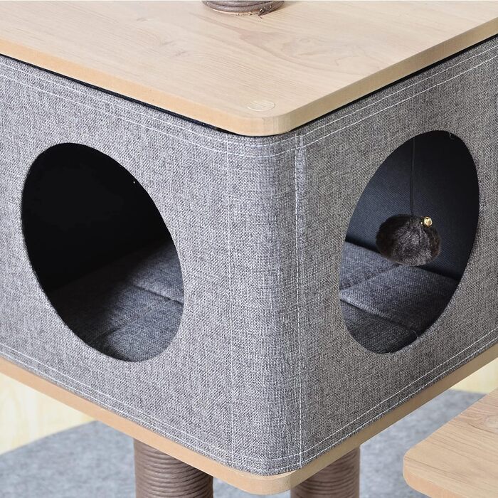 Дряпак для котів PetPals, трирівневий, з масажером, з ДСП, сірий