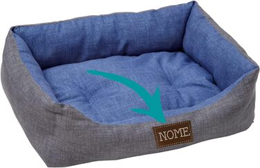Baroni Home Лежанка для собак та котів, розмір S, з тканини, м'яка, зручна, для дому (45x60 см, сірий та блакитний)
