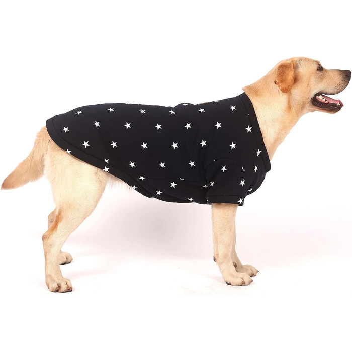 Теплий зимовий пуловер з зірковим малюнком для собак середніх та великих порід, SMALLLEE_LUCKY_STORE, блакитний (3XL)