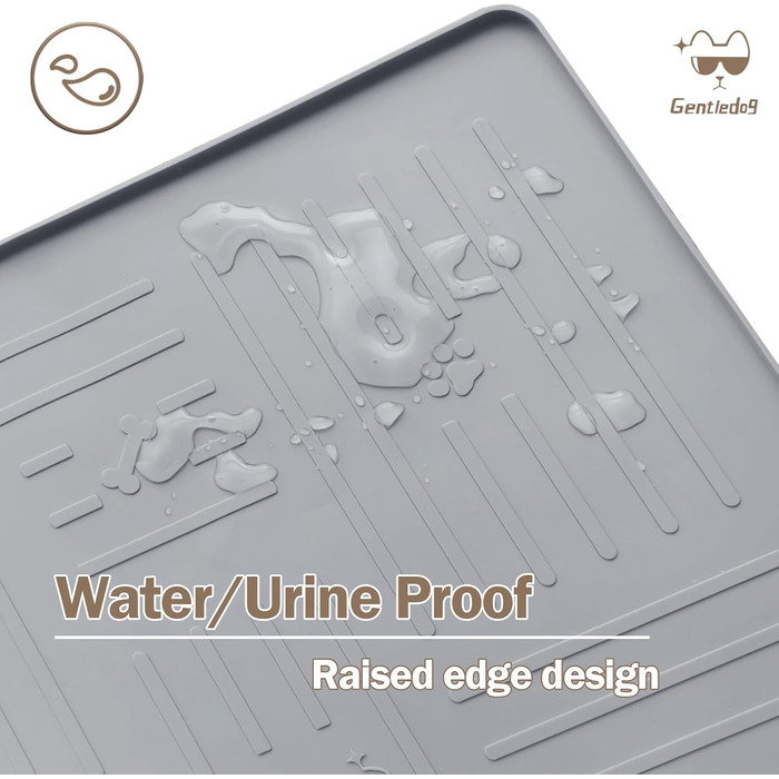 Килимок для котячого туалету GentleDog, великий, силіконовий, 87,1 x 63 см, сірий, вологостійкий
