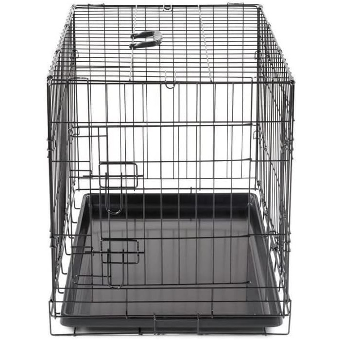 Складана клітка-переноска Vadigran Classic 76x48x55 см, чорна, розмір L