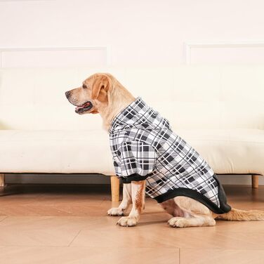 Світшот для собак ExPawlorer з візерунком у клітинку, британський стиль, теплий одяг для собак з отвором для повідка, підходить для Pitbull, зимовий одяг для всіх порід, цуценят, дівчаток та хлопчиків, котів, рожевий (XX-Large, чорний та білий)