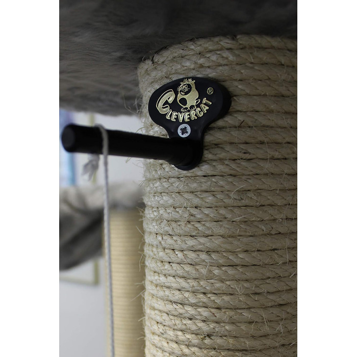 Драбина-стійка для котів CLEVERCAT XXL з довгою сизалевою колоною та окремою зоною для шліфування кігтів, обтягнута міцним сизалевим матеріалом, доступна у багатьох кольорах, Made in Germany