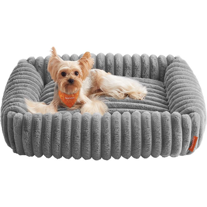 Feandrea Ортопедичне ліжко для собак, велике, з м'яким покриттям, 91 x 68 x 18 см, сірий (M 71x55x18 см)