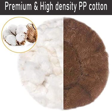 Ліжко для собак HANHAN у вигляді пончика, велике (XXL), ортопедичне, м'яке, заспокійливе, коричневе. Ліжко-лежанка для собак, гніздо, перина, лежанка-перина, для дому, миття