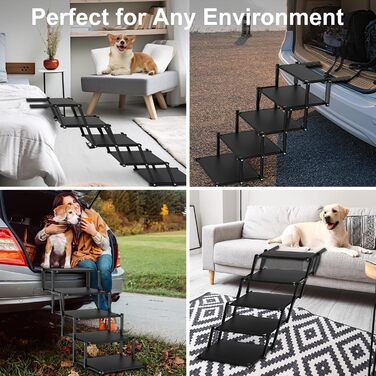 Складана драбина для собак у машину, SUV, вантажівка - Легка рамка для домашніх тварин для великих собак з антиковзкою поверхнею