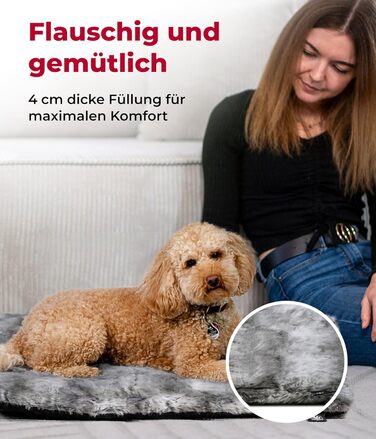 Килимок для собак HS-Hundebett® з підкладкою та антиковзаючою основою XS (45x65 см) – м'який та пральний – затишна ковдра для собак – Made in DE (Shadow, 65x95 см)