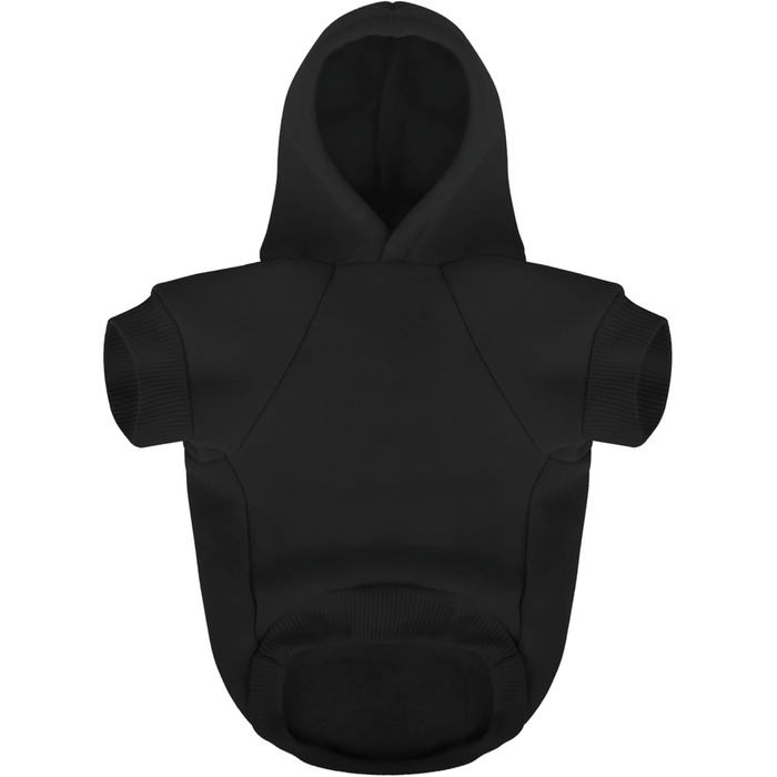 Світшот для собак Чіхуахуа з капюшоном, чорний, з написом 'The Dog Face', розмір Small