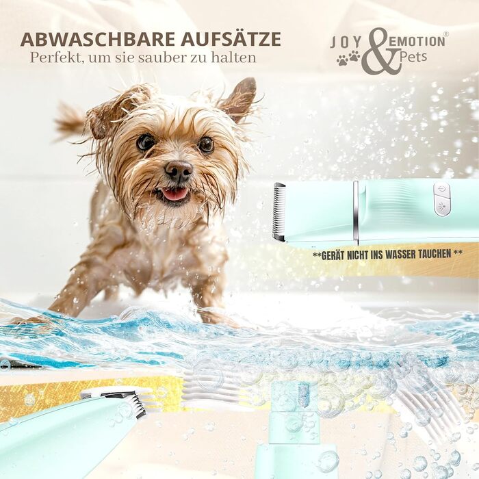 Машинка для стрижки собак та котів JOY & EMOTION® 6-в-1 з лазером та УФ-світлом | Бездротова машинка для грумінгу тварин | Тиха машинка для стрижки кігтів