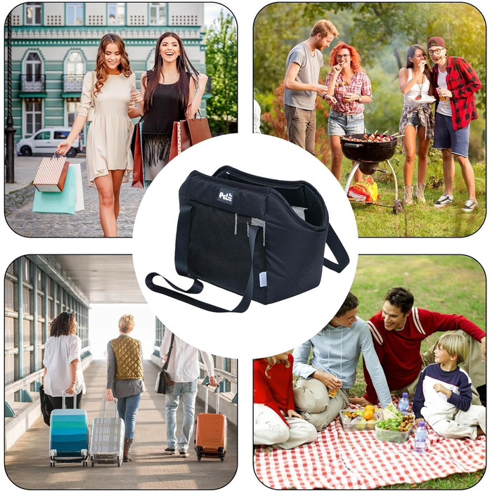 Сумка-переноска для тварин: котів та маленьких собак, зручна та легка, розмір 48x27x4 см