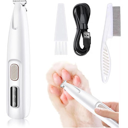 Машинка для стрижки кігтів собак Paw Trim Pro, вологостійка, з LED-підсвічуванням, USB-зарядка, професійна