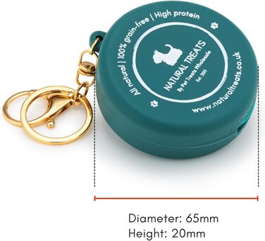 Сумка для ласощів для собак Natural Treats, міцна, з кліпсами для повідка, ключів та блискавками, для подорожей та прогулянок, 1 шт.