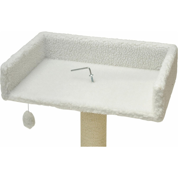 Лежак для котячого дерева Nanook XXL 60x40 см, білий плюш, з подушкою