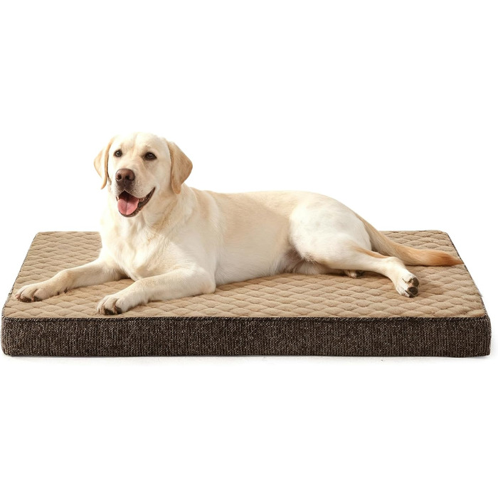 Ортопедичне ліжко для собак JOEJOY, маленьких порід, з водонепроникним покриттям, 61x43x9 см (Колір: Коричневий)