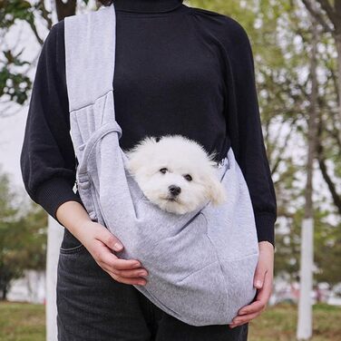 Сумка-переноска для котів та собак, сіра, для цуценят, з плечовим ременем