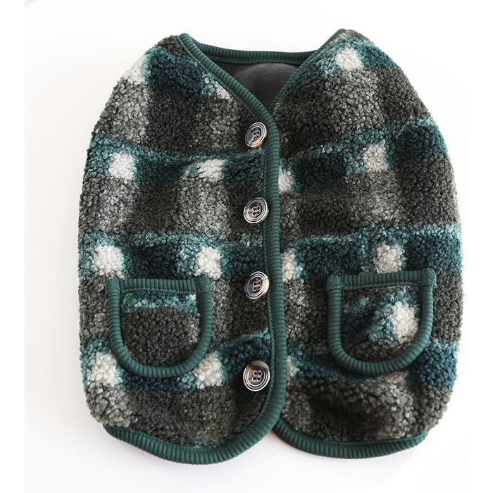 Теплий флісовий одяг для собак для великих і товстих собак, таких як Французький бульдог, коргі, мопс, бульдог, бультер'єр, шиба-іну та інші - зимова куртка розмір L (XXL: Об'єм грудей 66-70 см, темно-зелений)