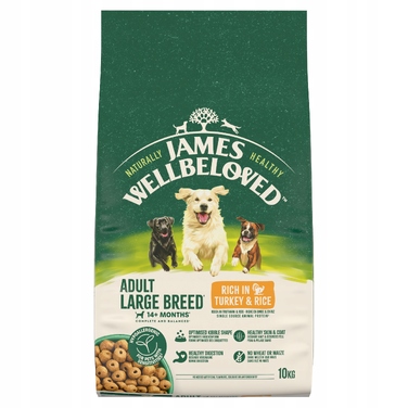 Сухий корм для собак великих порід JAMES WELLBELOVED монобілковий, індичка, 10 кг