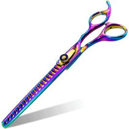 Професійна витончена ножиці для грумінгу собак 7,0 дюймів, з нержавіючої сталі, для тонкого вирівнювання (зубці V-подібної форми, тонкість 60%)