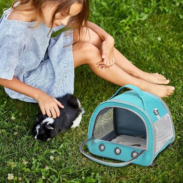 Транспортний бокс для котів, кроликів та морських свинок 30x27x21 см, з плечовим ременем, м'який, для кошенят, кроликів, морських свинок