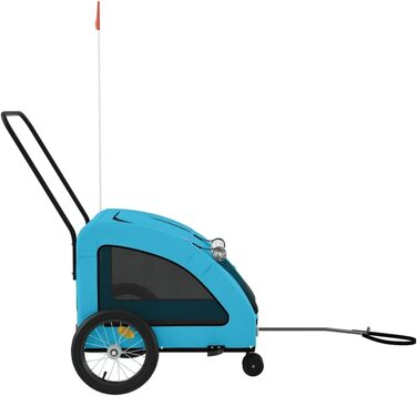 Причіп для собак vidaXL, блакитний, 45 кг, Oxford-Gewebe, з прапором та відбивачами