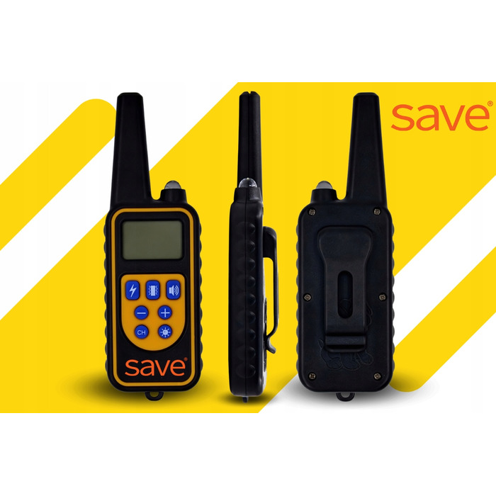 Електричний тренувальний нашийник для собак Save, чорна шкіра, розмір L/XL