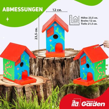 DIY годівничка для птахів: набір для збирання та розмальовки. Комплект включає молоток, цвяхи, фарби та інструкцію. Ідеально для дітей. Бренд Skylark