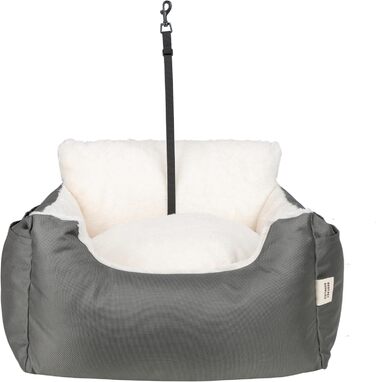 Підвищення для собак у машину, вантажівку, SUV - з м'яким плюшевим килимком, безпечними ременями, чорний, 53x51x36 см