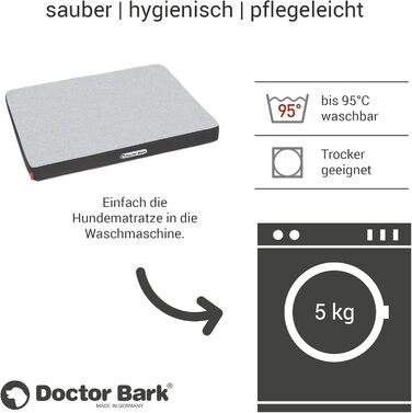 Ортопедичний лежак для собак Doctor Bark з флісовою поверхнею, 80x60 см, сірий (M)