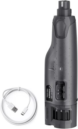 Електричний точило для собачих нігтів Gimars, 6 швидкостей, з LED-підсвічуванням, USB-зарядка (сірий)