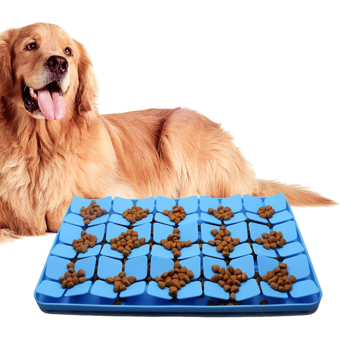 Килимок для котів та собак, силіконовий, антиковзкий, slow feeder для годування, блакитний