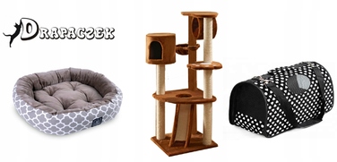 Високий когтеточка-комплекс для котів: лежанка та стовпчик для дряпання, вежа Drapaczek 161 - 220 см