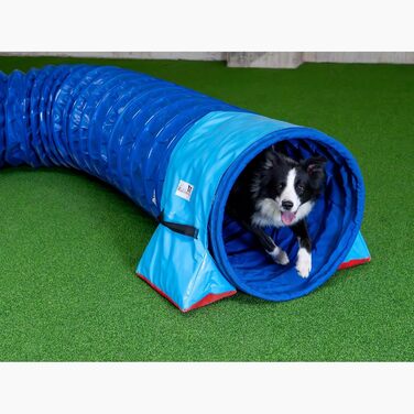 Тренажер для аджиліті Calliway® для собак, тунель 60 см, 360° FullGrip, блакитний (6 м)