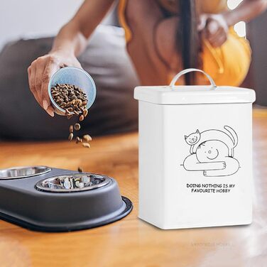 Контейнер для зберігання корму для тварин 5л з ложкою та кришкою | Декоративний контейнер для котячого корму, корм для собак, органайзер для сухого корму, ласощів, рису або борошна