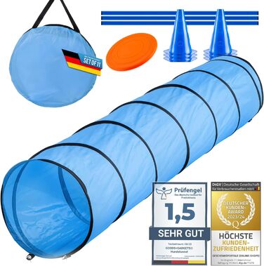 Набір для аджиліті для собак: тунель, перешкоди, аксесуари (300 см)