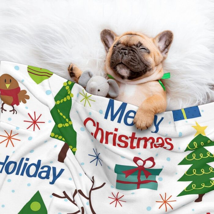 М'яка підстилка для собак та котів ZORIN, 70x50 см, зелена з новорічним дизайном