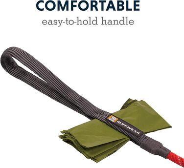 RUFFWEAR Knot-a-Leash — світловідбивний повідок з мотузки для собак, карабін, довжина 1,5 м, товщина 7 мм, червоний