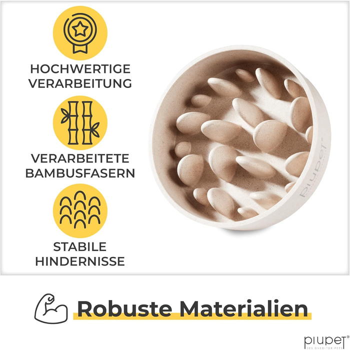 Миска для собак PiuPet® Anti-gulp 0,8 л, бежева | Миска для собак, slow feeder, миска протиковтання, миска для собак великих порід
