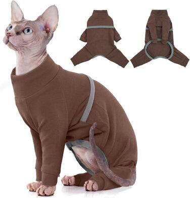 Светр для котів Sphynx, м'який дихаючий костюм для котів з чотирма штанинами, одяг для Cornish Rex, Devon Rex, Peterbald