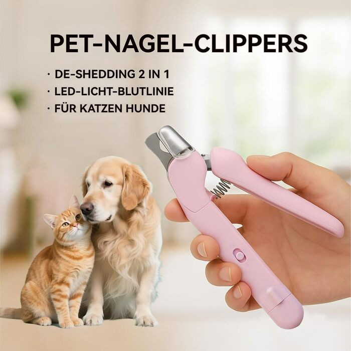 LED-крила для стрижки кігтів собак і котів - 2-в-1, безпечна грумінг-крила з підсвічуванням