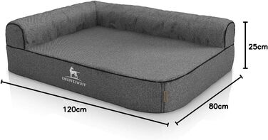 Ортопедичне кутове ліжко для собак Knuffelwuff XXL 120x80 см сіре