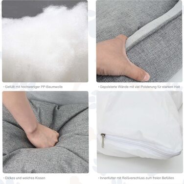 Ортопедичне собаче ліжко Lucky Sign з м'якого флюсу, 90x65x21 см, сірий колір. Знімне покриття, для великих та маленьких собак.