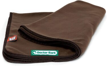 Doctor Bark | М'яка флісова гігієнічна ковдра для собак, пральна до 95°C, для дивану та лежака, коричнева, 100x70 см, преміум-якість, Німеччина