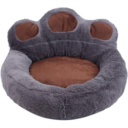 Крісло-лежанка для собак Bärentatze, знімний чохол, для дому та вулиці, миється, подушка для собак, котів, лежанка для собак, корзина для собак, гніздо для котів, лежанка для собак, м'яка, розмір M: 68x62 см, сірий колір