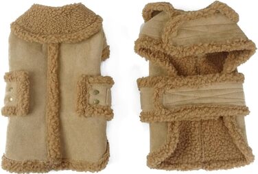 Зимова куртка для собак, тепла, вітронепроникна, пуловер для маленьких собак, теплий флісовий плащ для середніх та великих собак (Колір: Коричневий, Розмір: XXL)