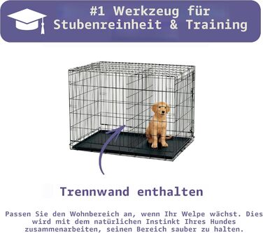 Клітка для собак Midwest Homes for Pets iCrate Hundebox з дверцятами, перегородкою, витривала, 61x44x49 см