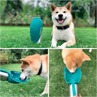 PupFlask пляшка для води для великих собак 800/1200 мл, нержавіюча сталь, портативна поїлка для собак і цуценят, герметична, для подорожей, підходить для всіх порід