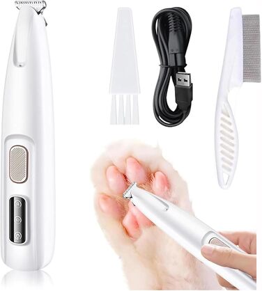 Машинка для стрижки кігтів собак Paw Trim Pro, вологостійка, з LED-підсвічуванням, USB-зарядка, професійна