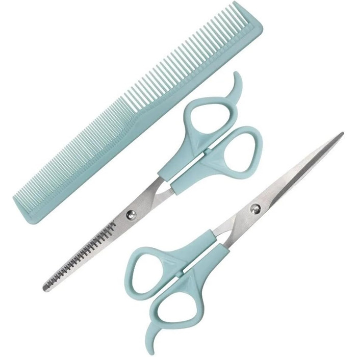 Професійний набір ножиць для грумінгу собак: 2 в 1 (прорізуюча та пряма), 17 см, з нержавіючої сталі, для собак, котів та інших домашніх тварин