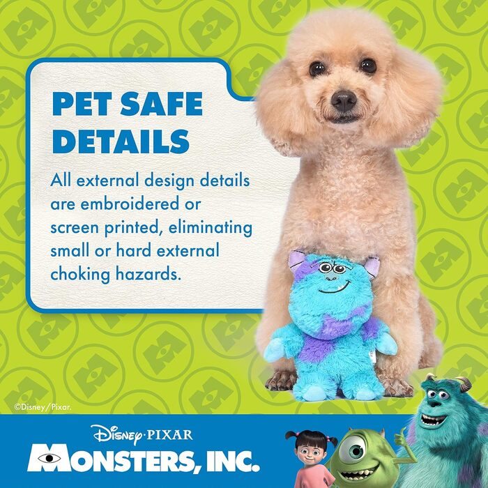 М'яка іграшка для собак Disney Pixar Monsters Inc Саллі – офіційна плюшева іграшка для собак, фільм Монстри на канікулах, для всіх порід